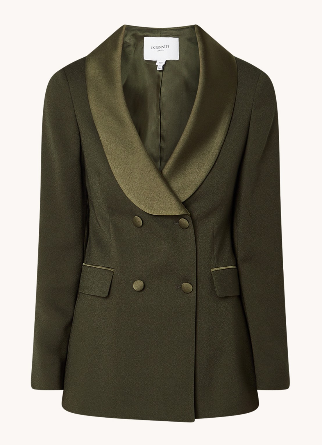 L.K.Bennett JK JAGGER SATIN CREPE - voorkant 2 legergroen