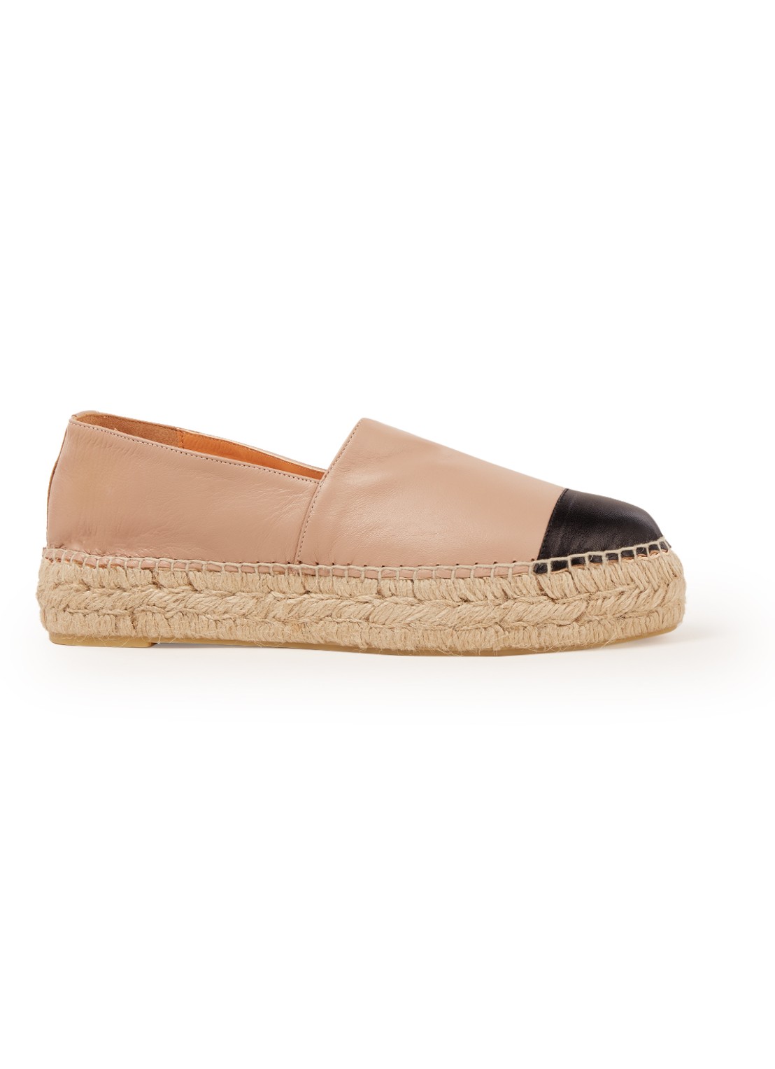 L.K.Bennett Talia espadrille van leer - voorkant beige