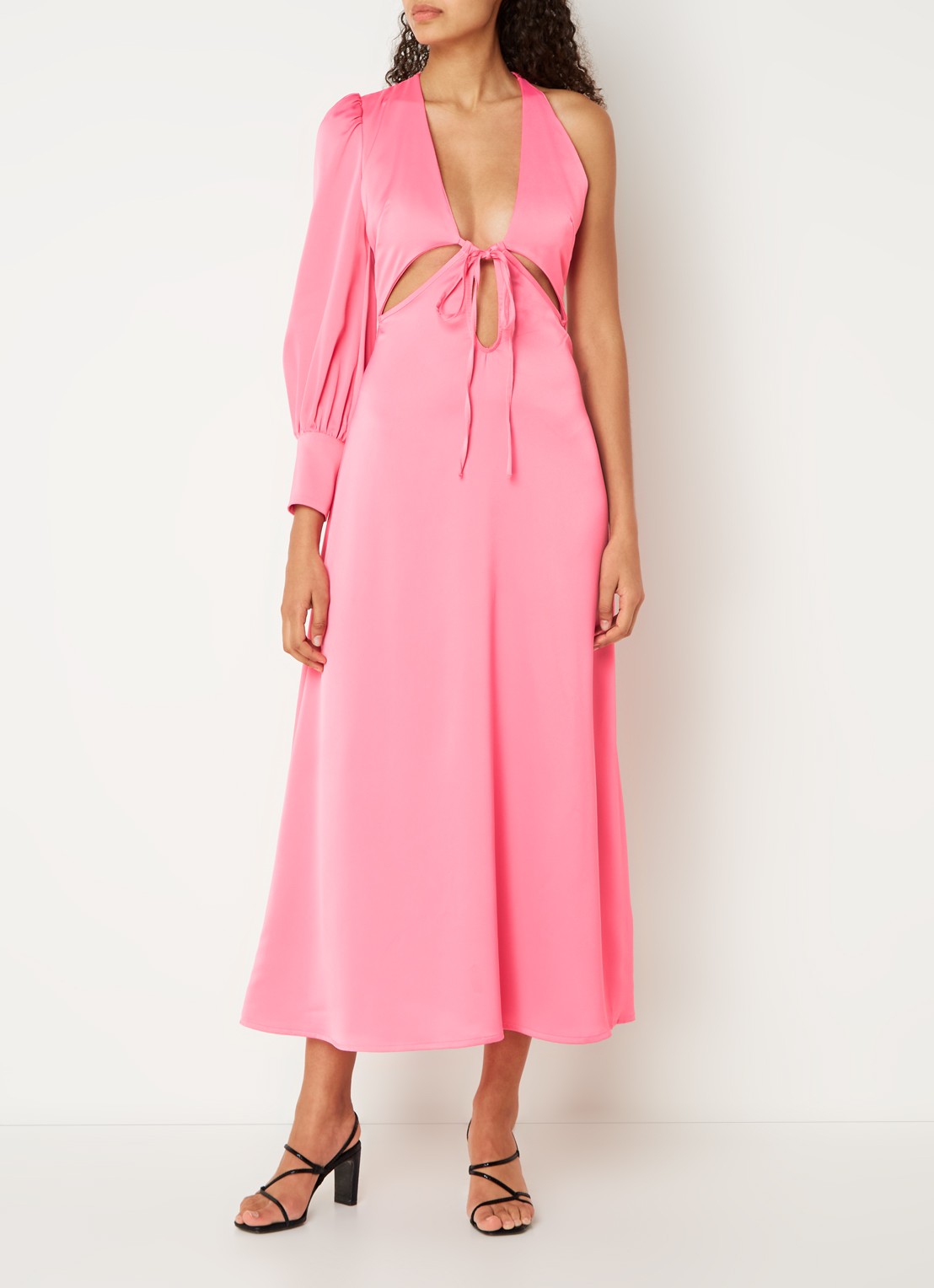 Laagam Coco maxi jurk met cut-out en strikdetail - achterkant 5 roze