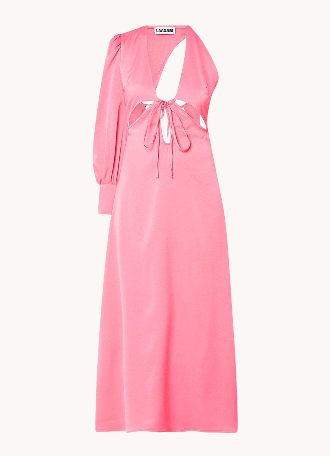 Laagam Coco maxi jurk met cut-out en strikdetail - voorkant 3 roze