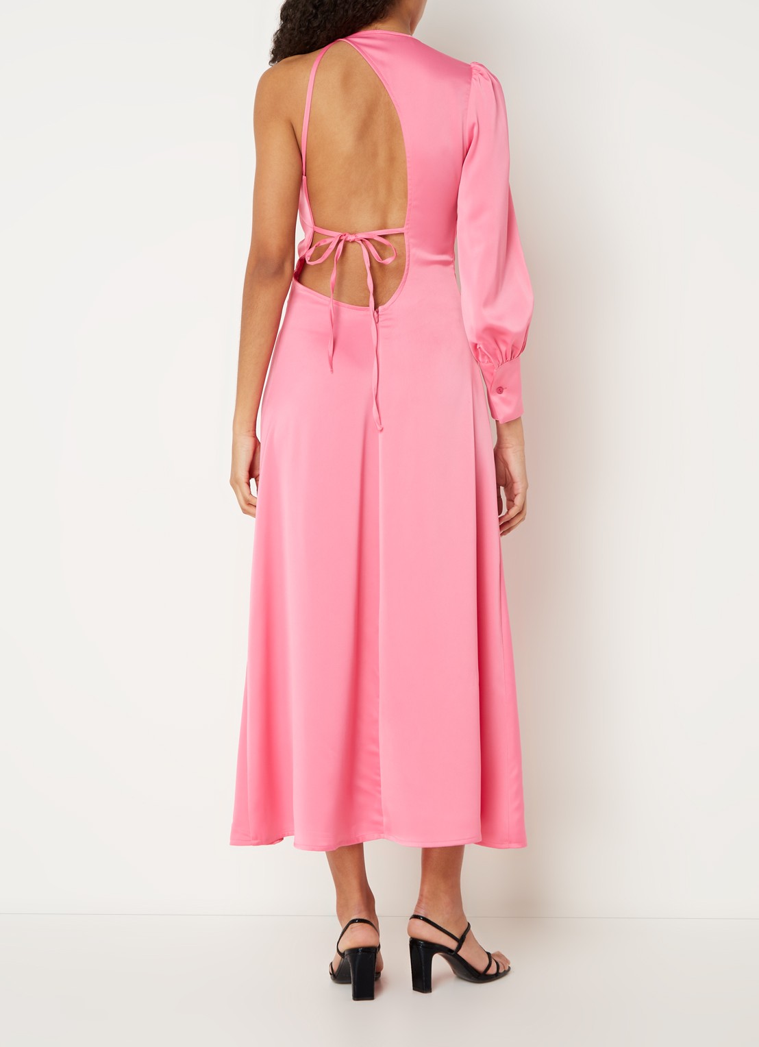 Laagam Coco maxi jurk met cut-out en strikdetail - voorkant 4 roze