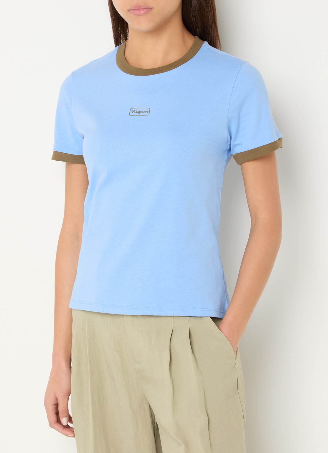 Laagam Hera T-shirt met logo - detail 4 blauw