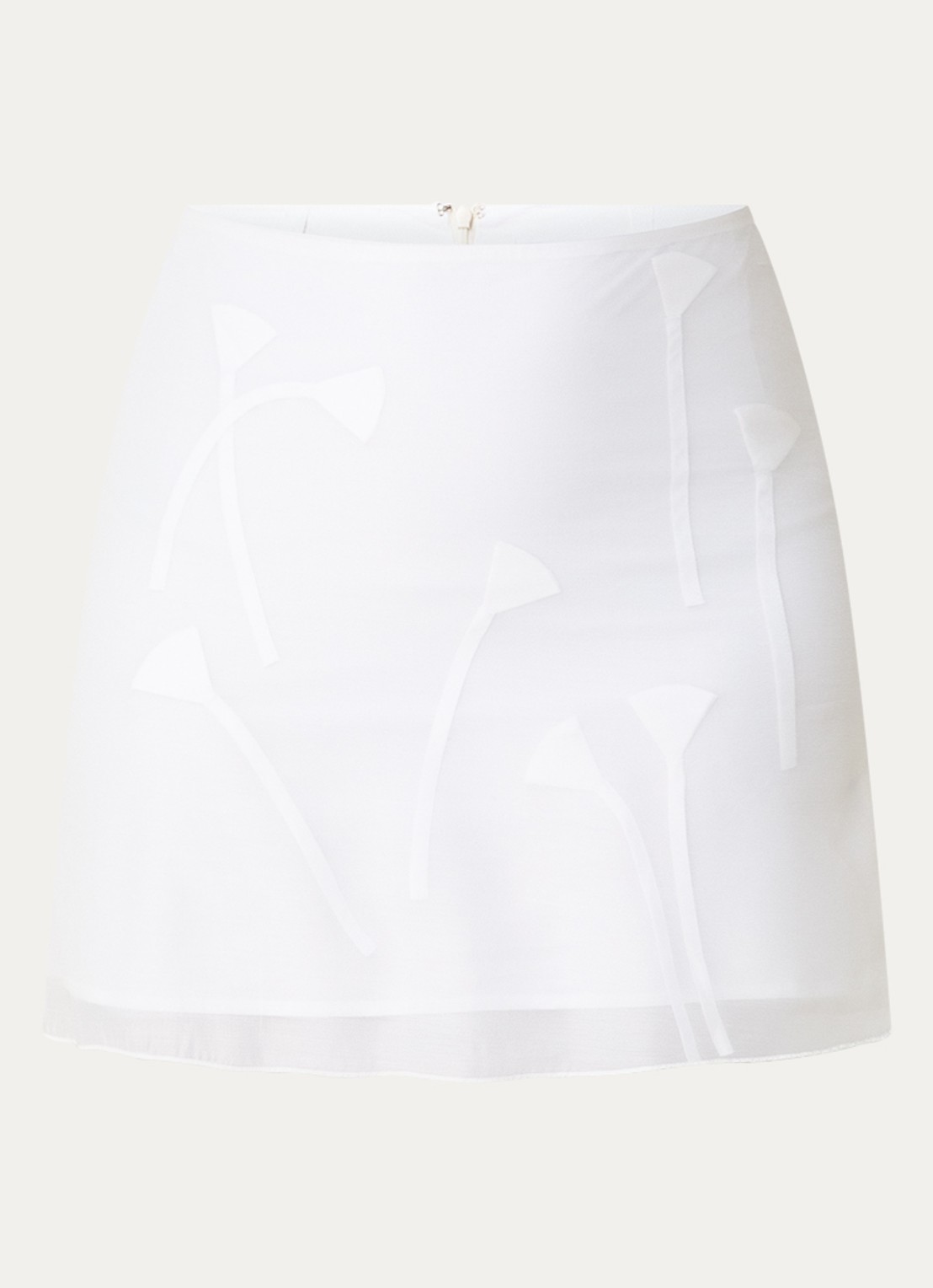 Laagam Isabella semi-transparante minirok met bloemenprint - voorkant 2 wit