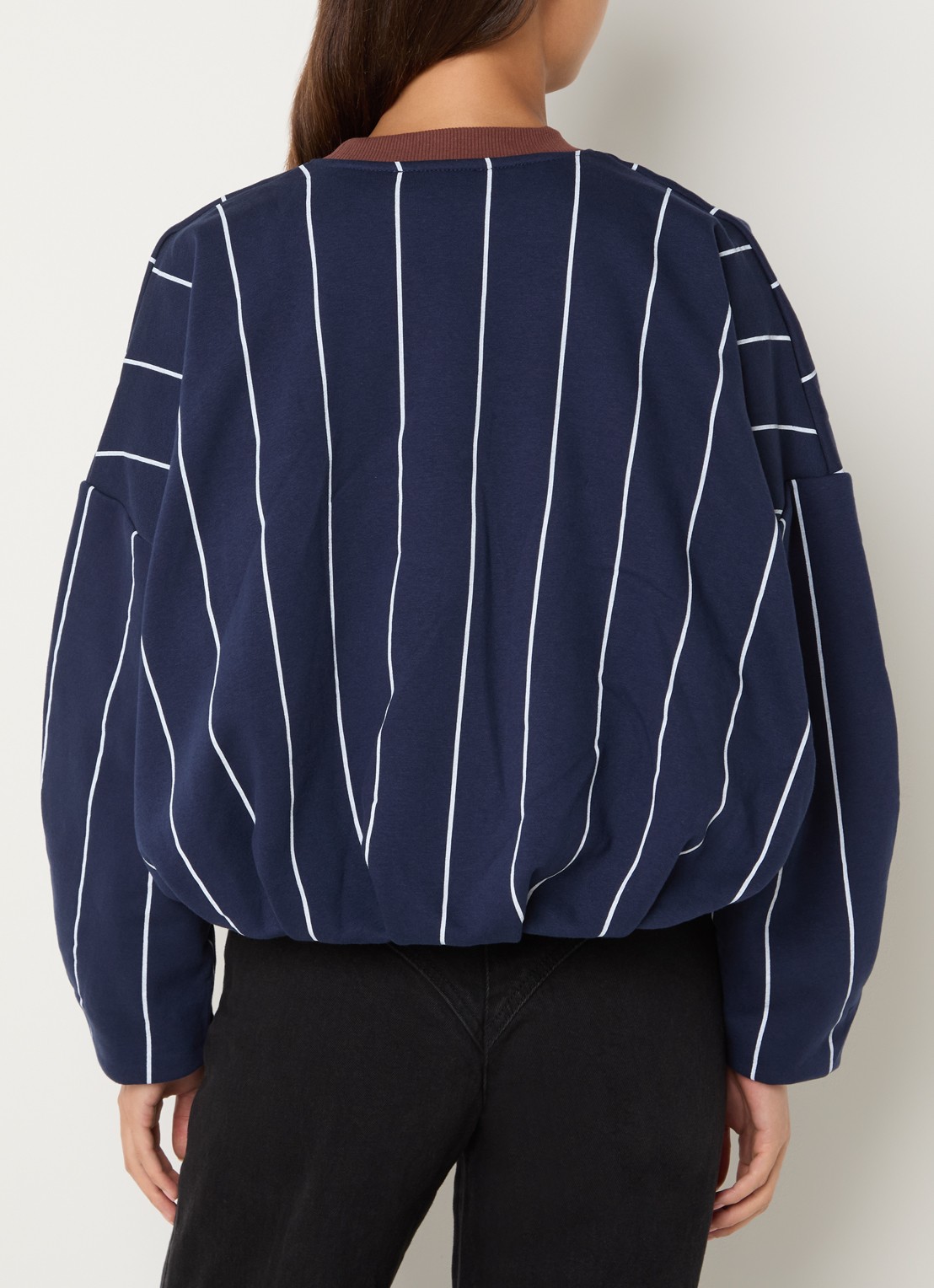 Laagam Kelly sweater met streepprint - achterkant 2 donkerblauw