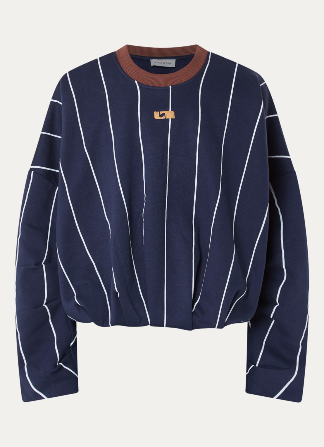 Laagam Kelly sweater met streepprint - voorkant 3 donkerblauw