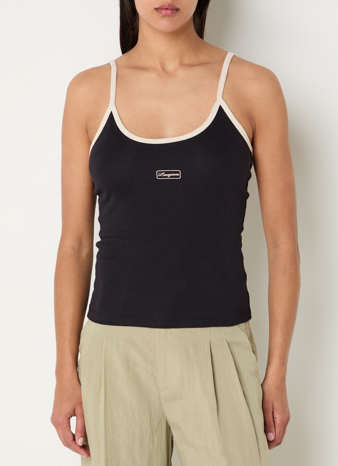 Laagam Memfis tanktop met logo - detail 4 zwart