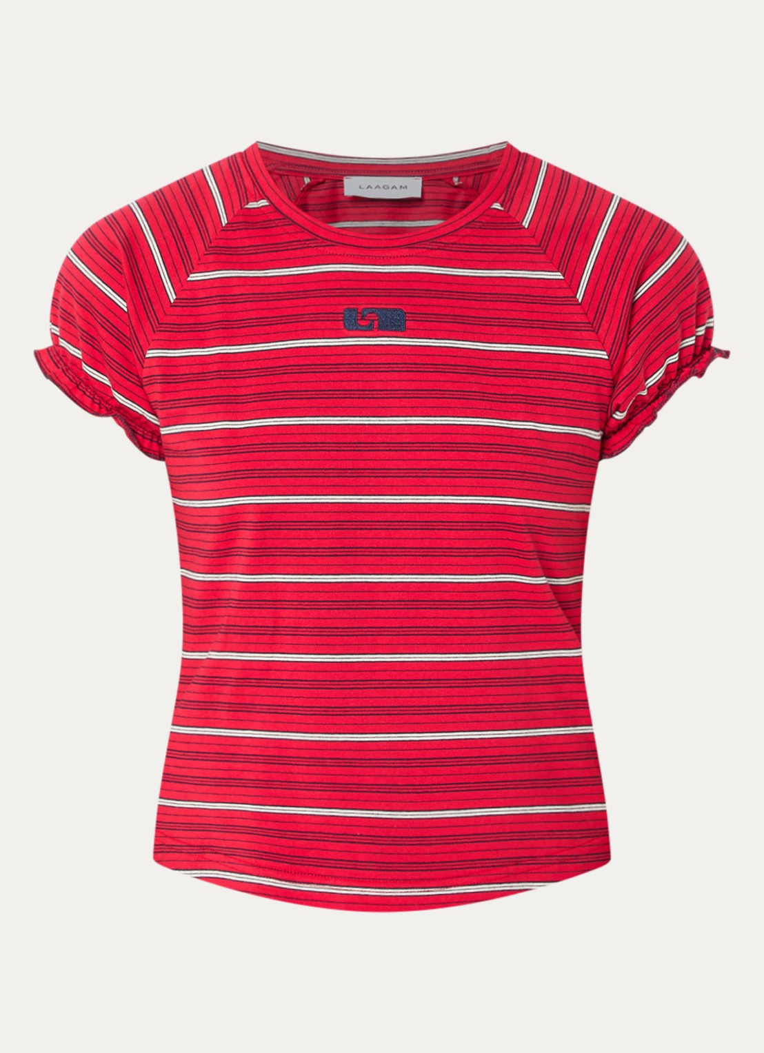 Laagam Zaira T-shirt met streepprint - voorkant rood