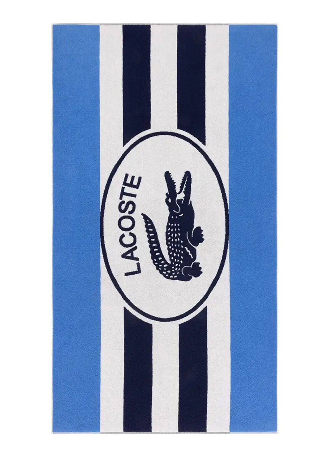Lacoste Badlaken met logoprint 160 x 90 cm - voorkant 3 donkerblauw