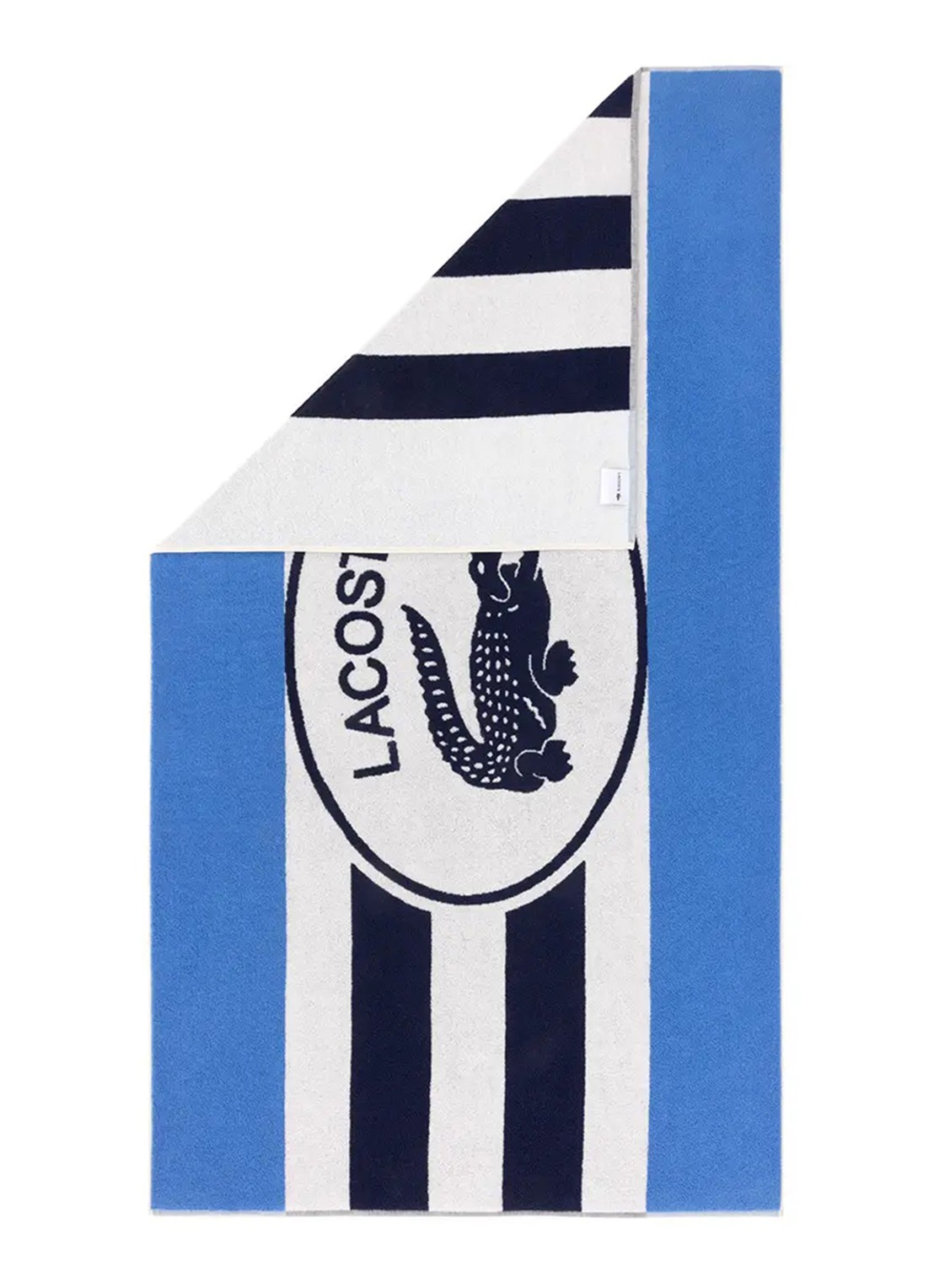 Lacoste Badlaken met logoprint 160 x 90 cm - voorkant 4 donkerblauw
