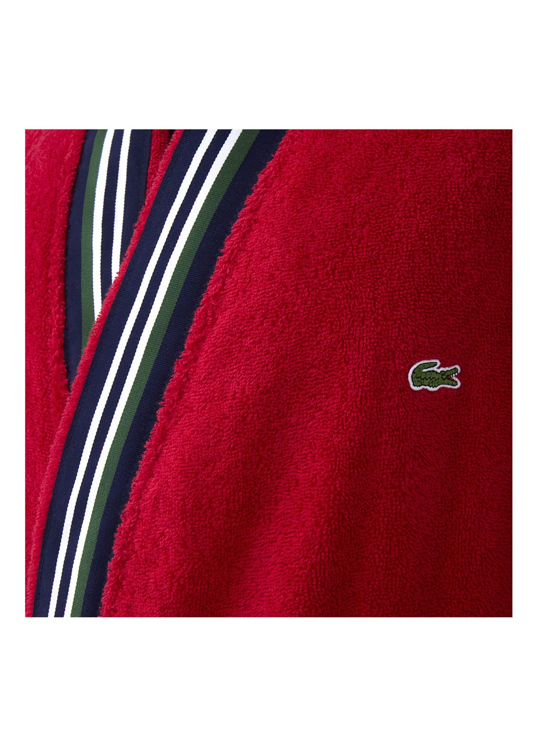 Lacoste Club badjas van  katoen - detail steenrood