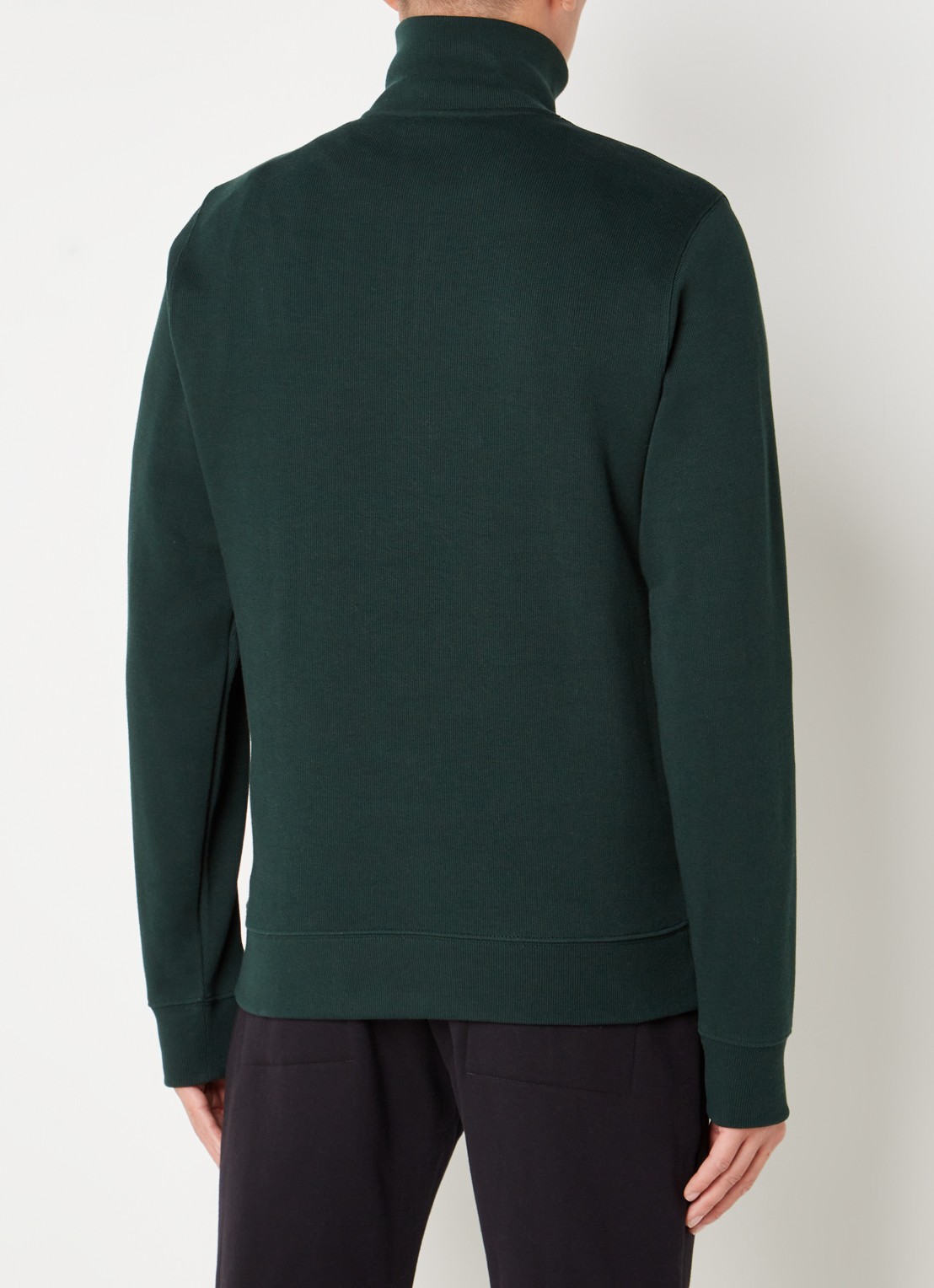 Lacoste Fijngebreide pullover met halve rits - detail 4 groen
