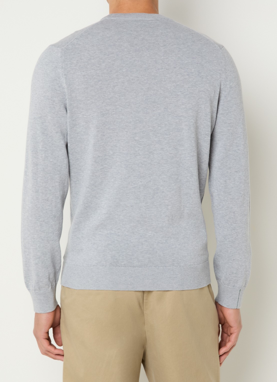Lacoste Fijngebreide pullover met logo - achterkant 3 grijs