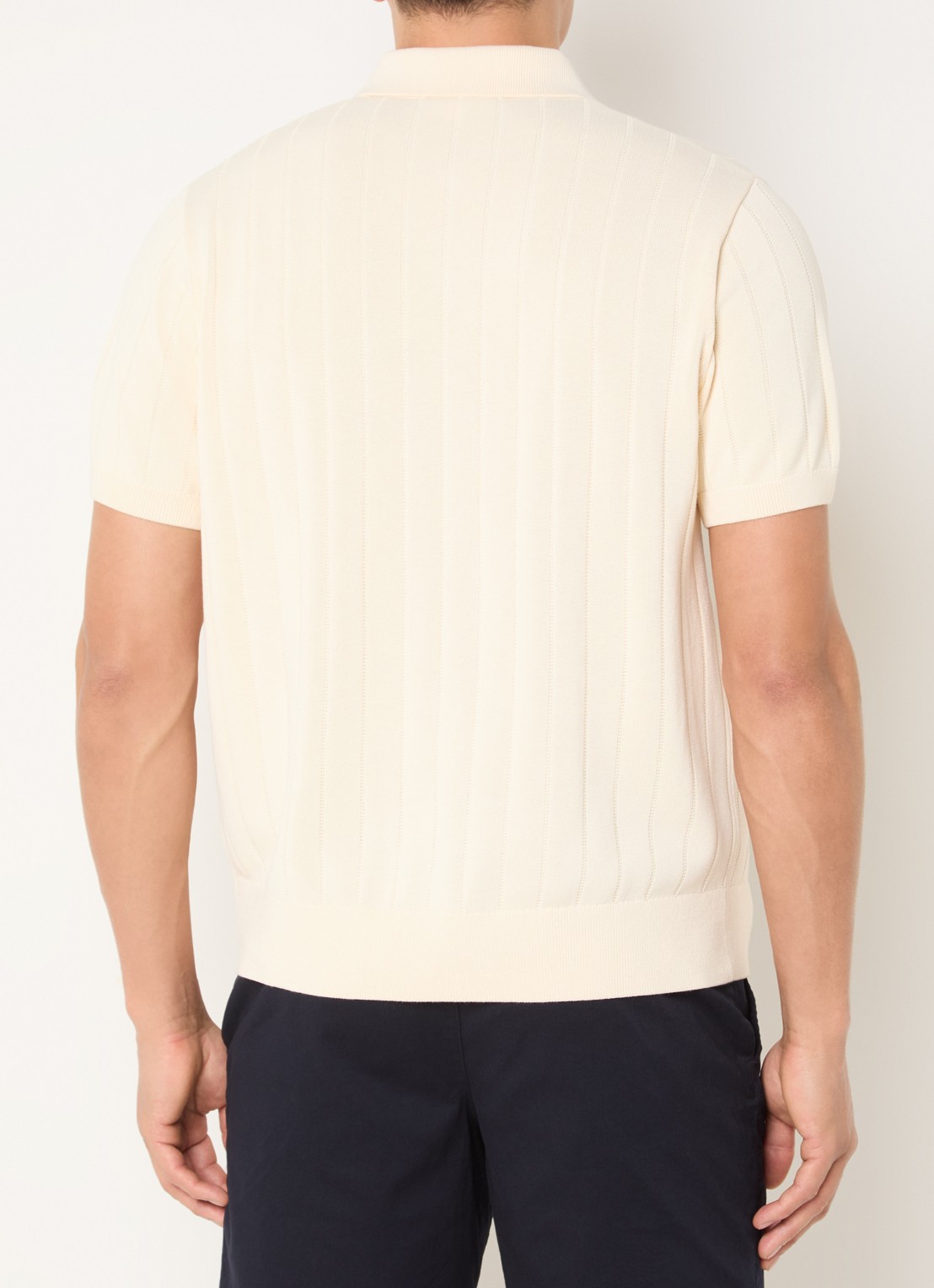 Lacoste Fijngebreide pullover met logo - achterkant 2 creme