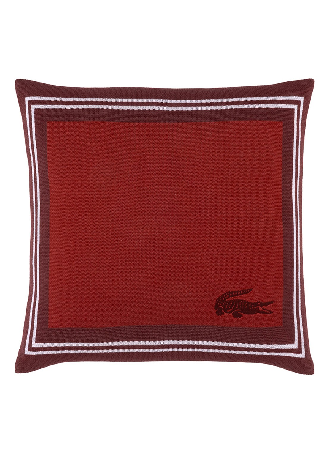 Lacoste Frame sierkussenhoes 45 x 45 cm - voorkant donkerrood