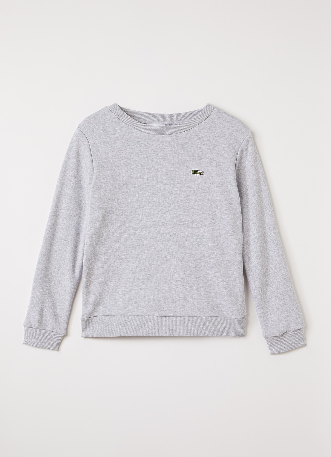Lacoste French Terry sweater met logo - voorkant grijsmele