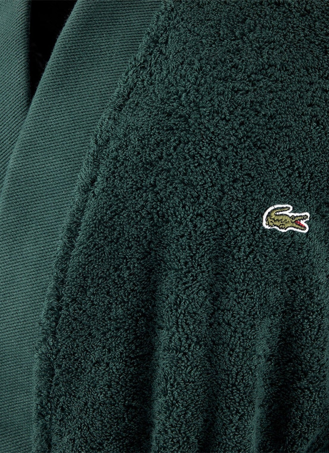 Lacoste L Blason badjas met logoborduring - detail 3 bronsgroen