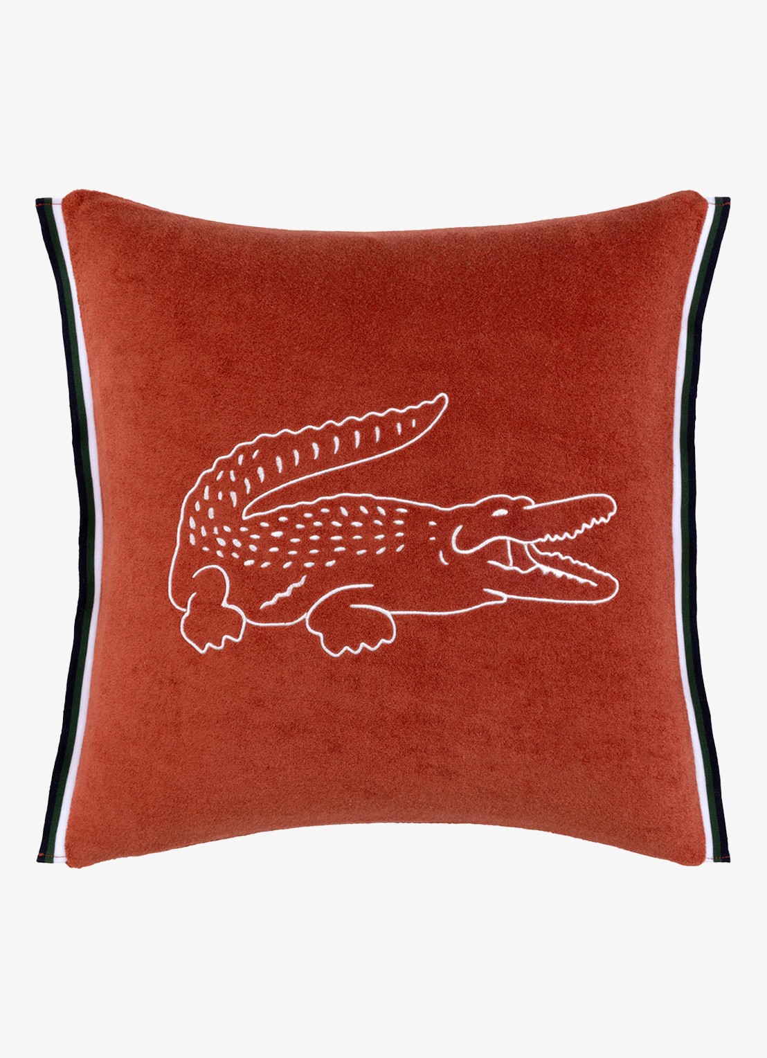 Lacoste L Break sierkussenhoes 45 x 45 cm - voorkant roestbruin