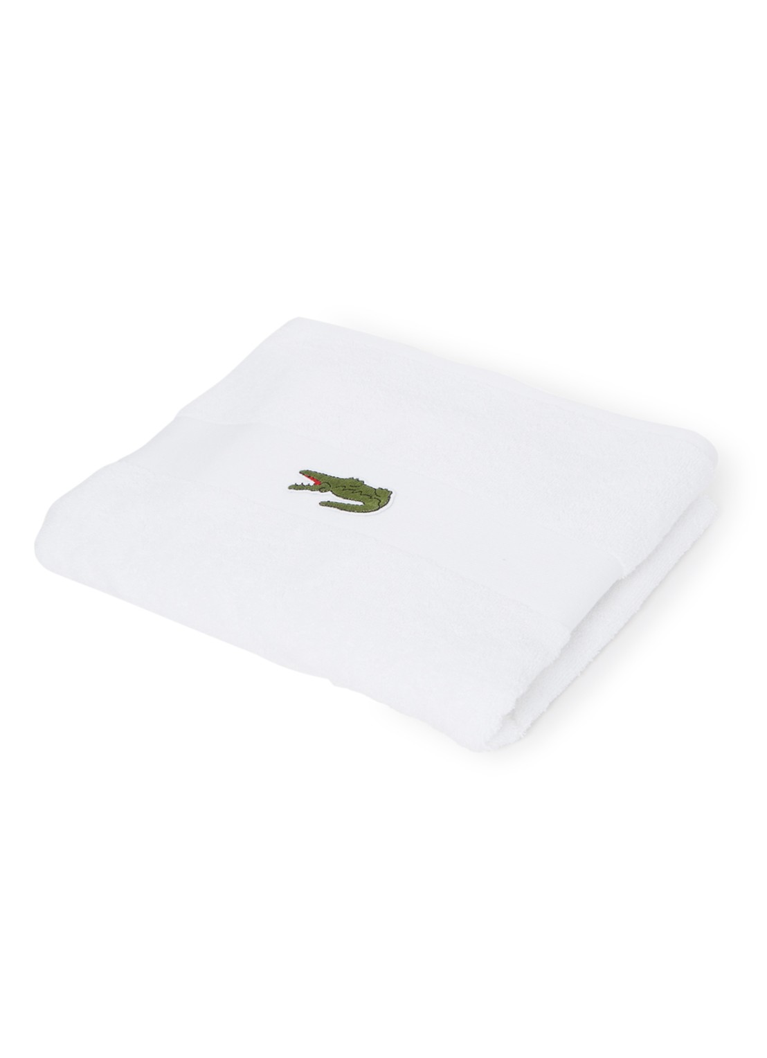 Lacoste L Casual badhanddoek - 450 gr/m² - 55 x 100 cm - voorkant wit