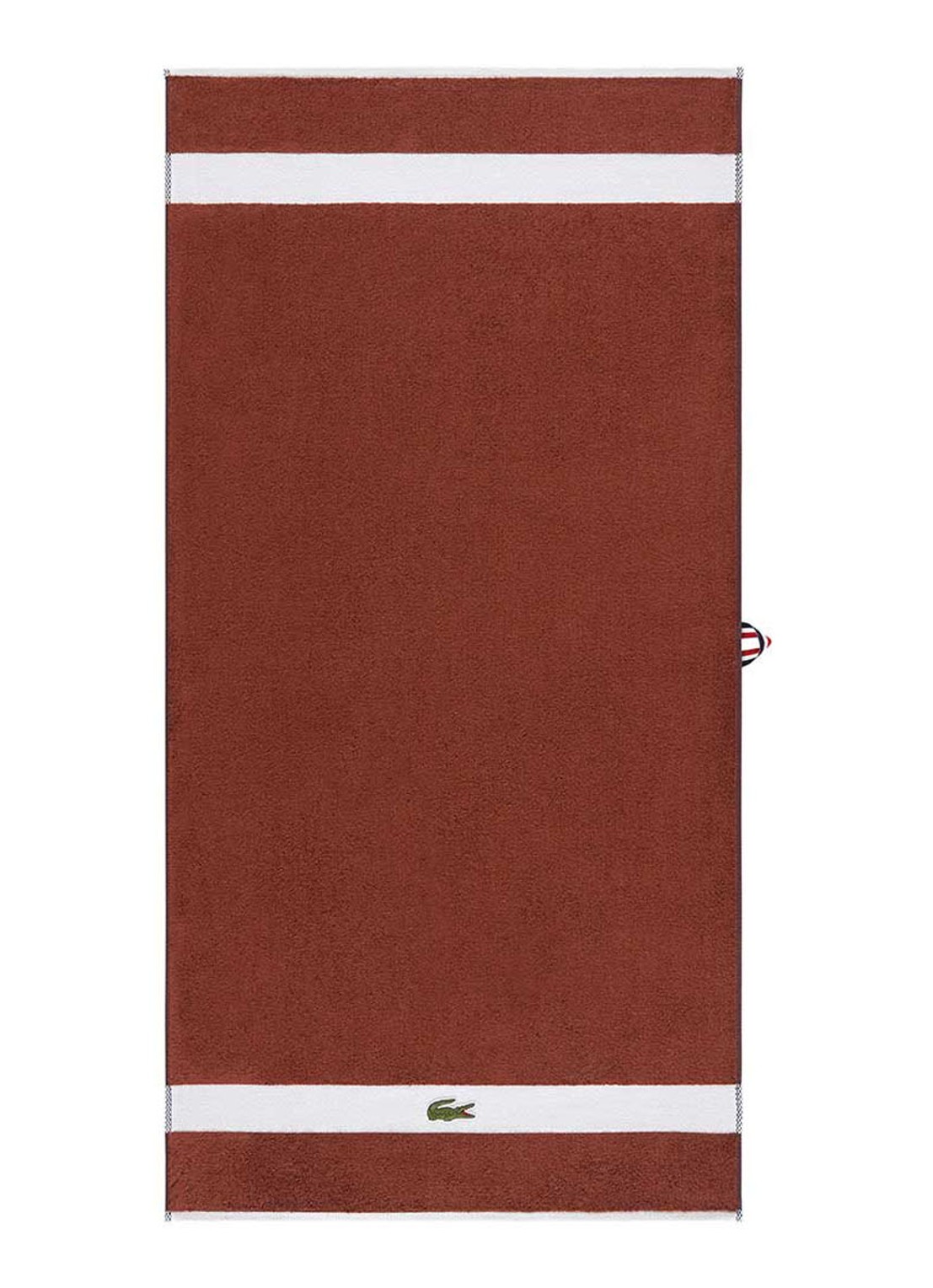 Lacoste L Casual badhanddoek - 450 gr/m² - 55 x 100 cm - voorkant 5 roestbruin