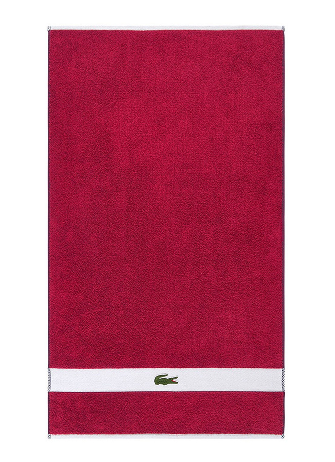 Lacoste L Casual badhanddoek - 450 gr/m² - 55 x 100 cm - voorkant rood