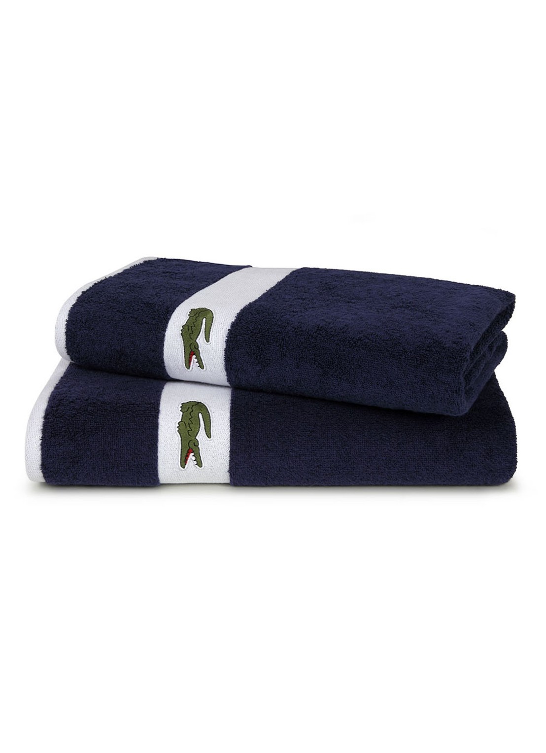 Lacoste L Casual badlaken - 450 gr/m2 - 70 x 140 cm - voorkant 2 blauw