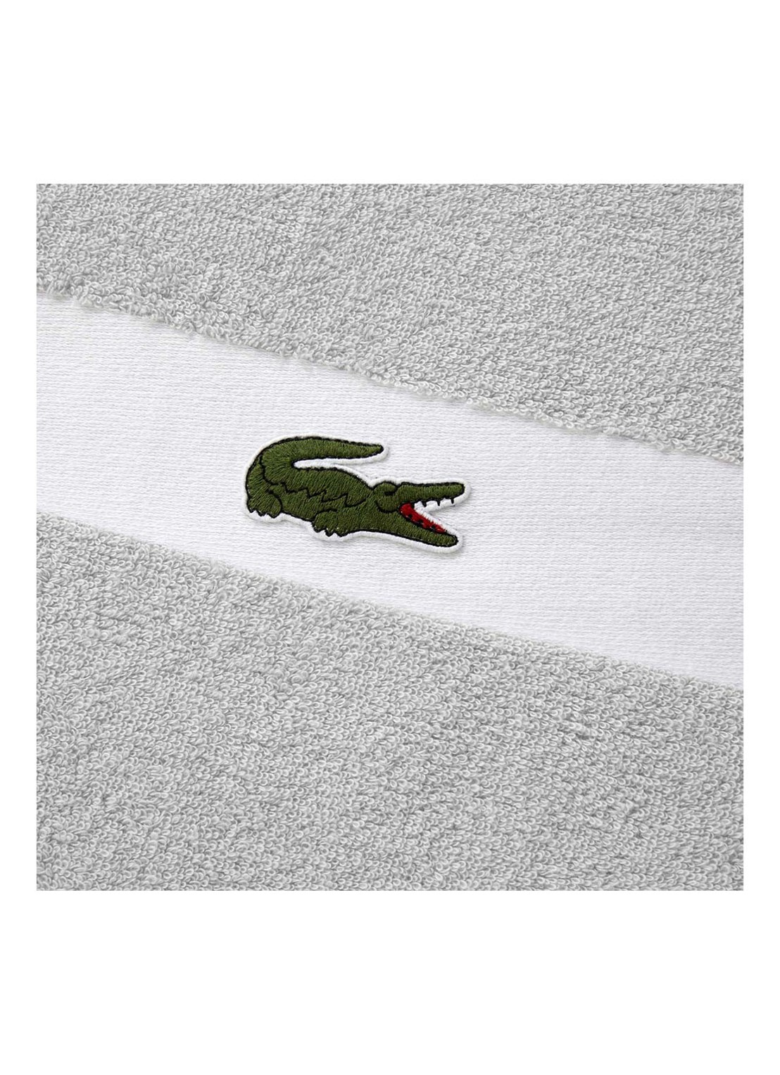 Lacoste L Casual badlaken - 450 gr/m2 - 70 x 140 cm - detail 3 zilver
