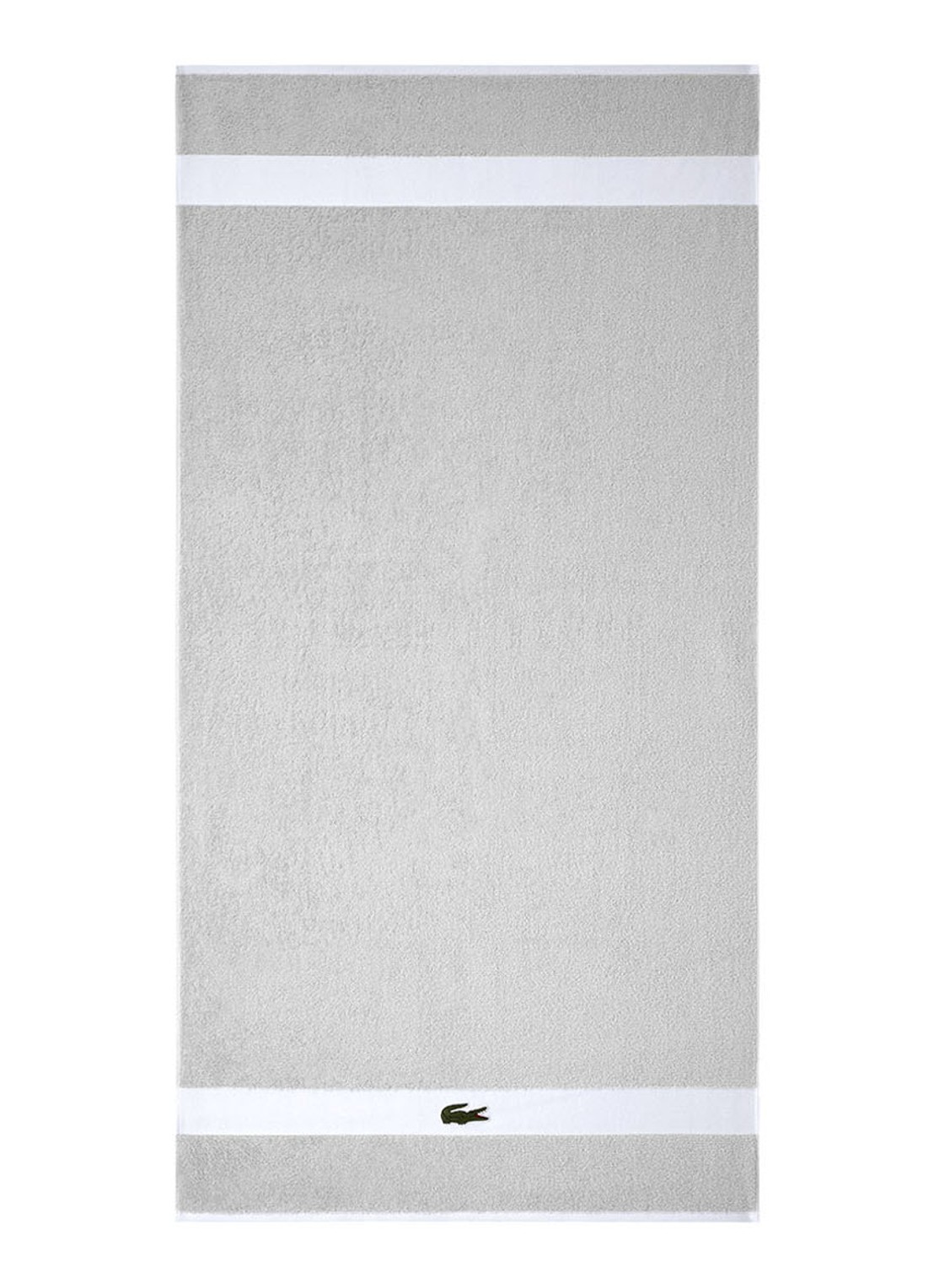 Lacoste L Casual badlaken - 450 gr/m2 - 70 x 140 cm - voorkant zilver