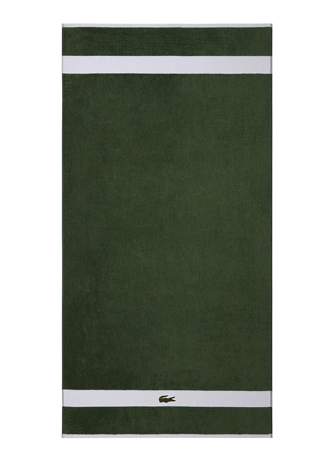 Lacoste L Casual badlaken - 450 gr/m2 - 70 x 140 cm - voorkant groen