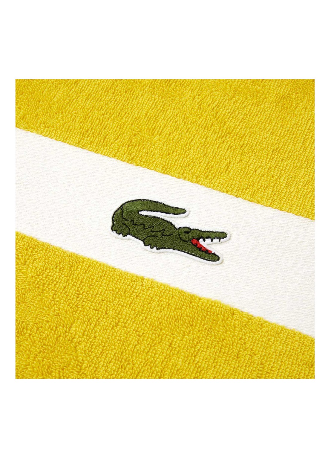 Lacoste L Casual badlaken - 450 gr/m2 - 70 x 140 cm - detail geel