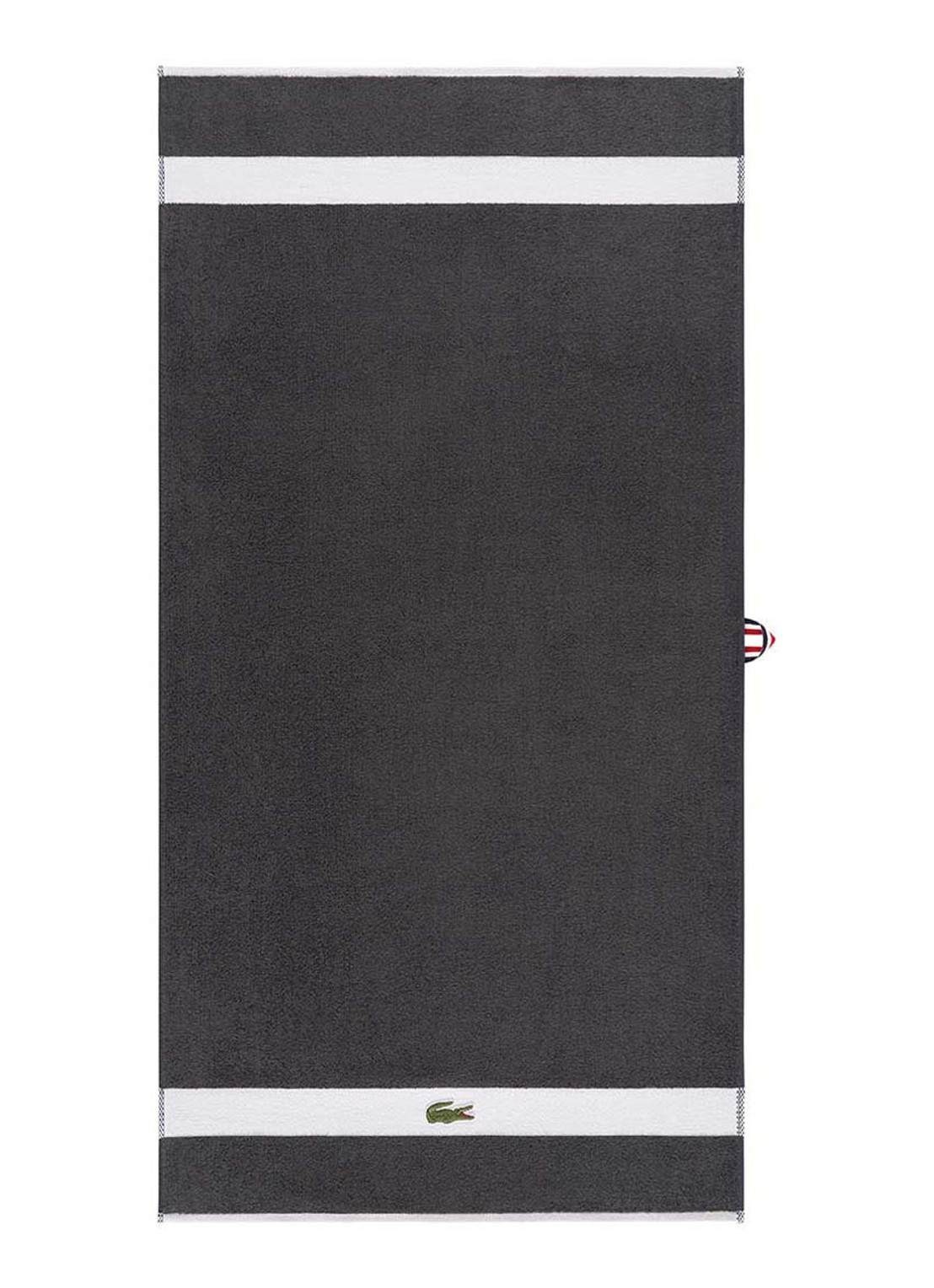 Lacoste L Casual badlaken - 450 gr/m2 - 70 x 140 cm - voorkant 5 zwart