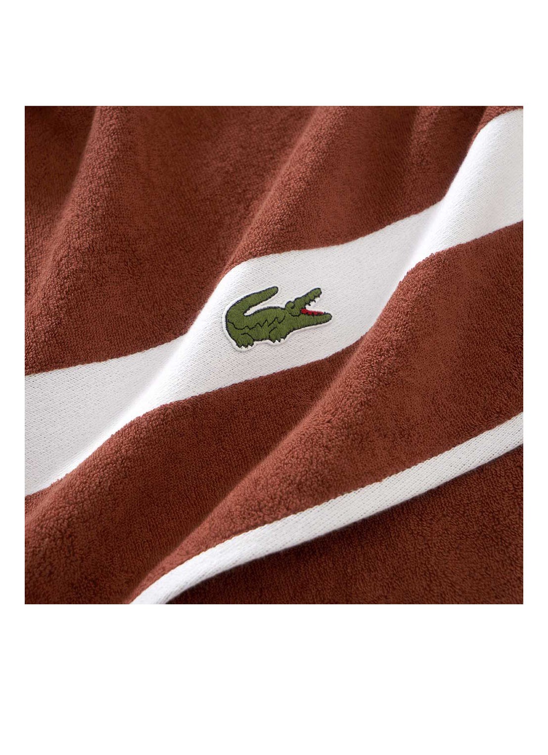 Lacoste L Casual badlaken - 450 gr/m2 - 70 x 140 cm - detail bordeauxrood