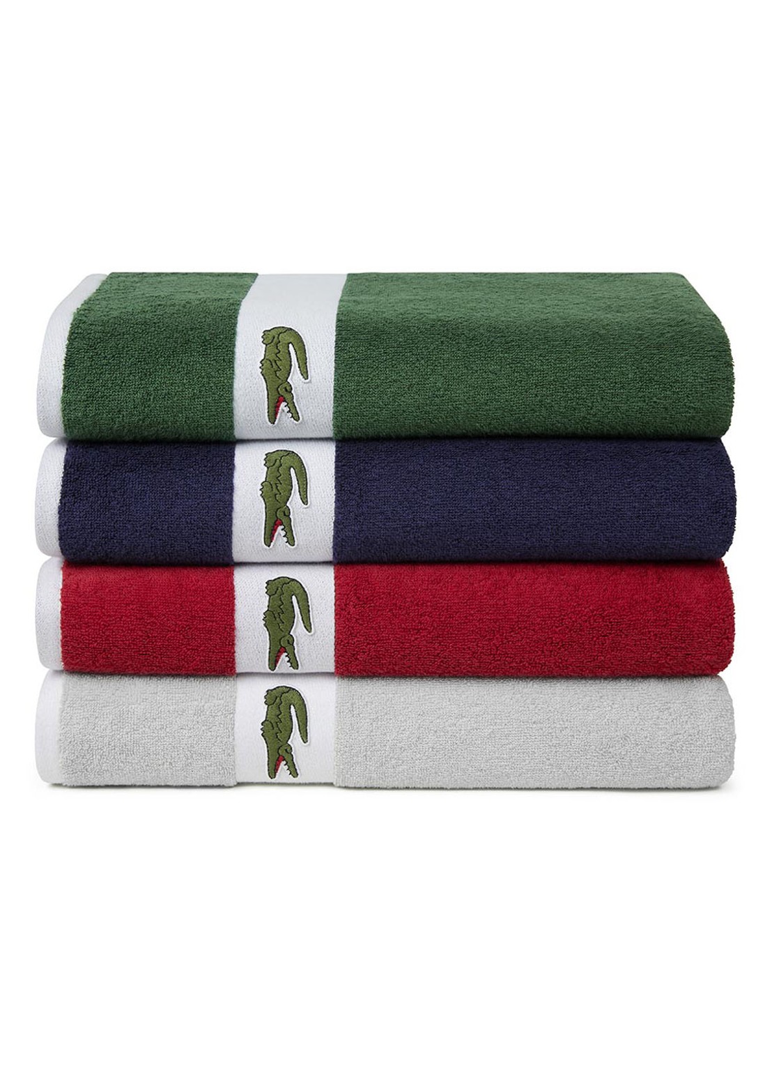 Lacoste L Casual badlaken - 450 gr/m2 - 90 x 150 cm - detail 5 zilver