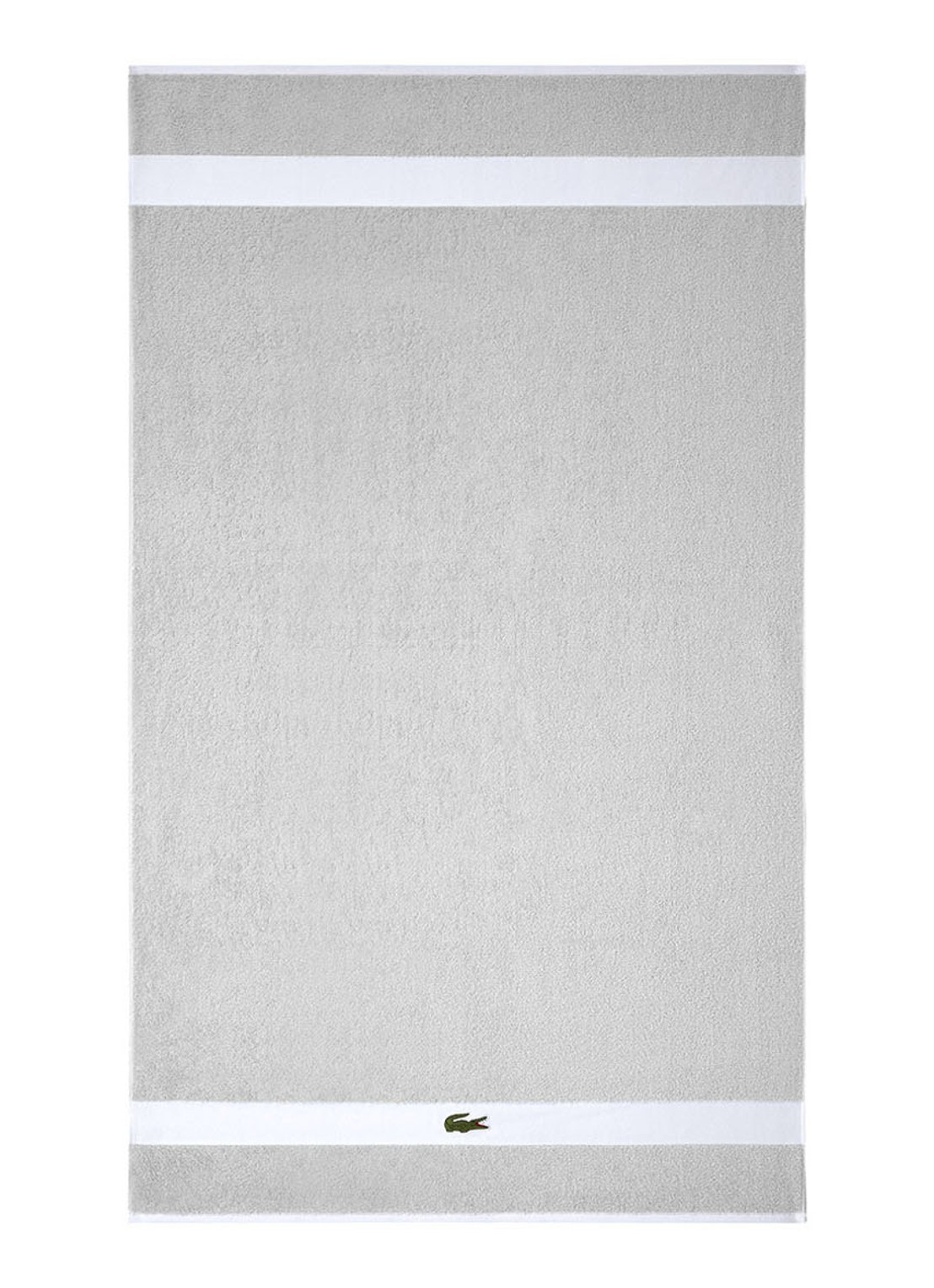 Lacoste L Casual badlaken - 450 gr/m2 - 90 x 150 cm - voorkant zilver
