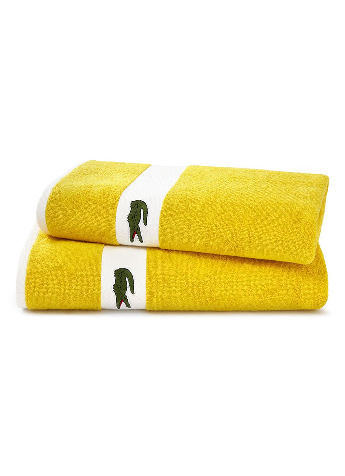 Lacoste L Casual badlaken - 450 gr/m2 - 90 x 150 cm - voorkant 5 geel