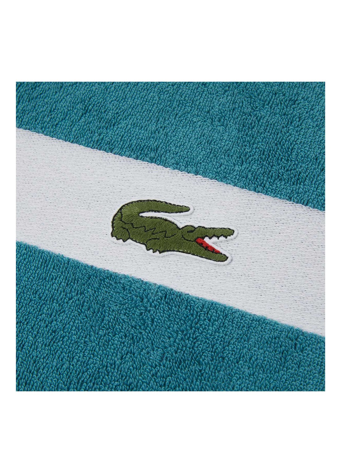 Lacoste L Casual badlaken - 450 gr/m2 - 90 x 150 cm - detail turquoise
