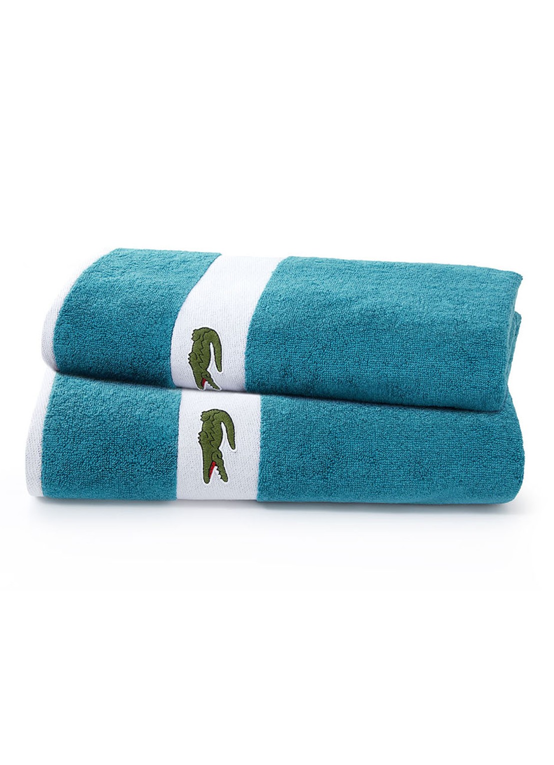 Lacoste L Casual badlaken - 450 gr/m2 - 90 x 150 cm - voorkant 5 turquoise