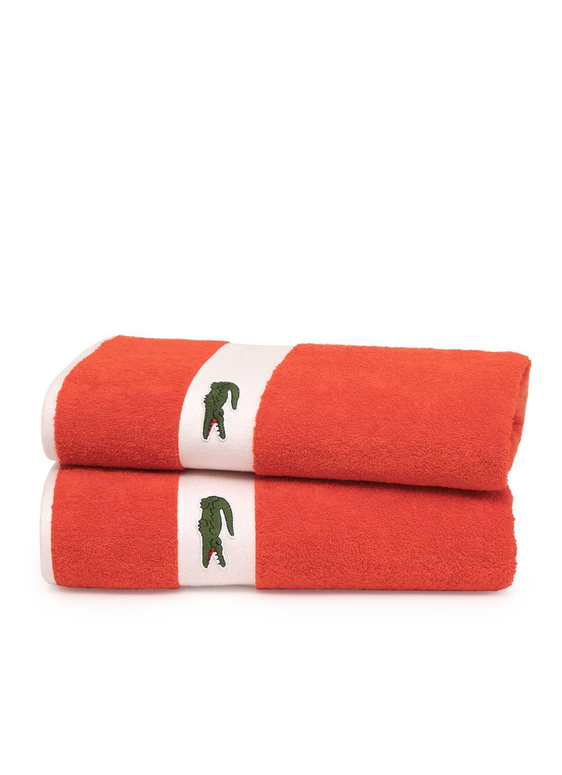 Lacoste L Casual badlaken - 450 gr/m2 - 90 x 150 cm - achterkant oranjerood