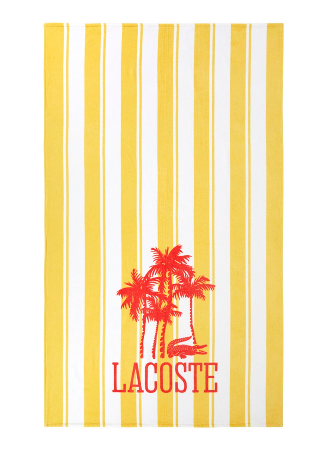 Lacoste L Fancy strandlaken - 100 x 170 cm - voorkant 2 geel