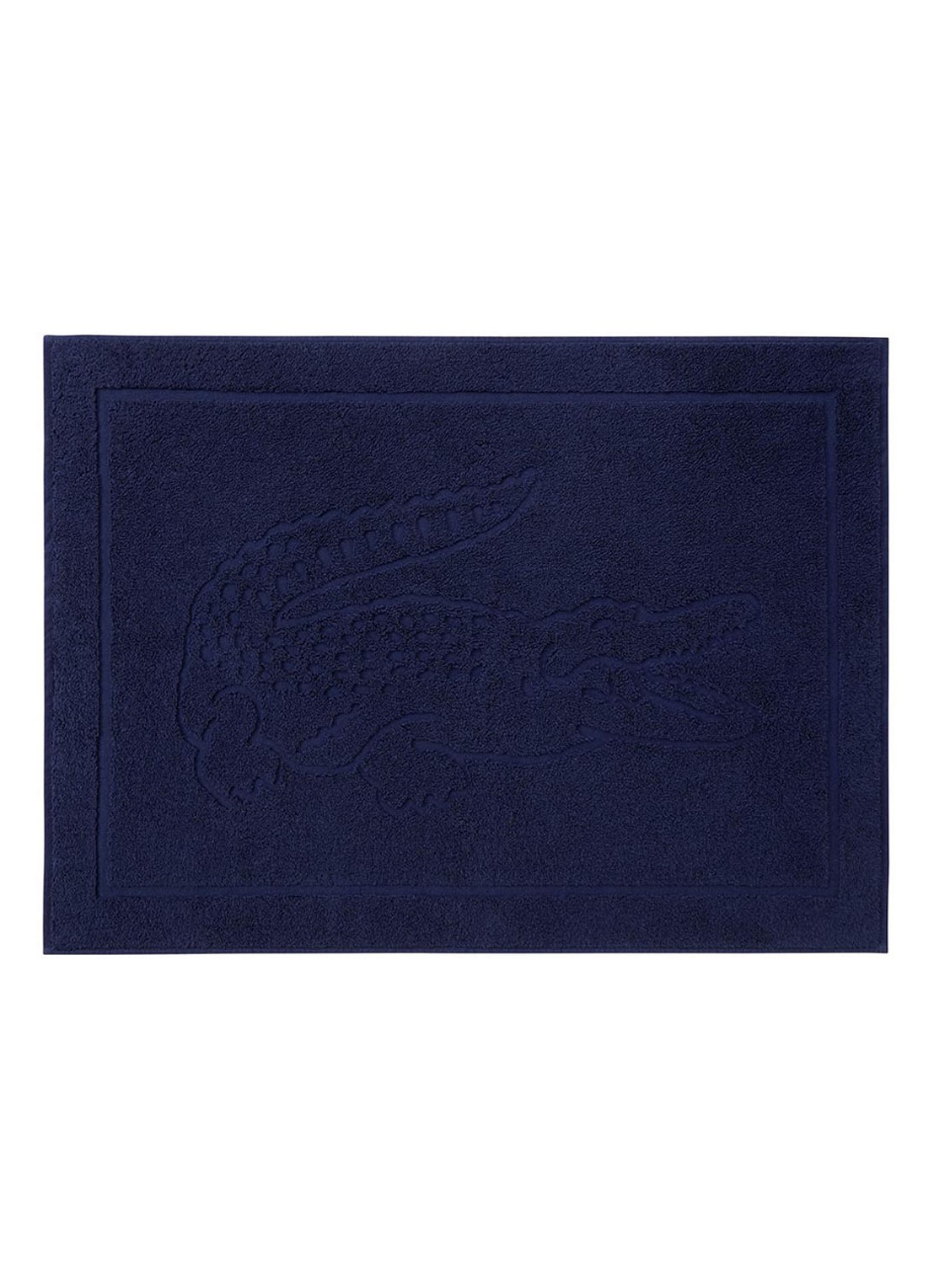 Lacoste L Lacoste badmat van  katoen 800 gr/m2 - 55 x 80 cm - voorkant donkerblauw