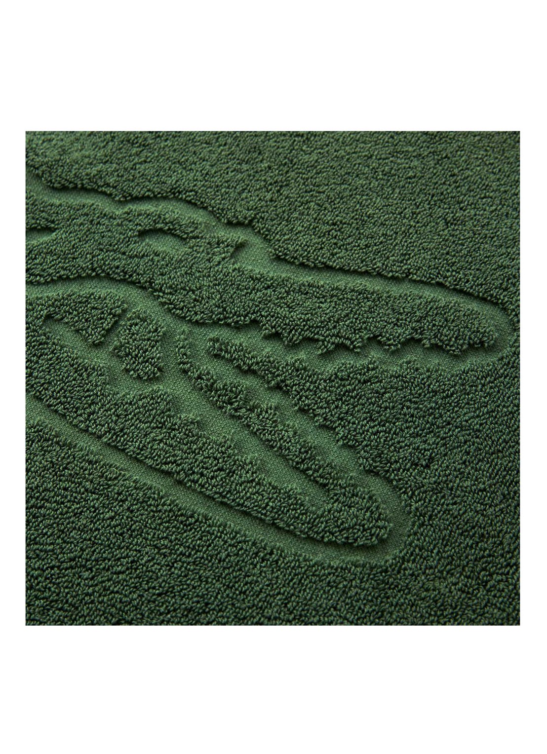 Lacoste L Lacoste badmat van  katoen 800 gr/m2 - 55 x 80 cm - detail groen