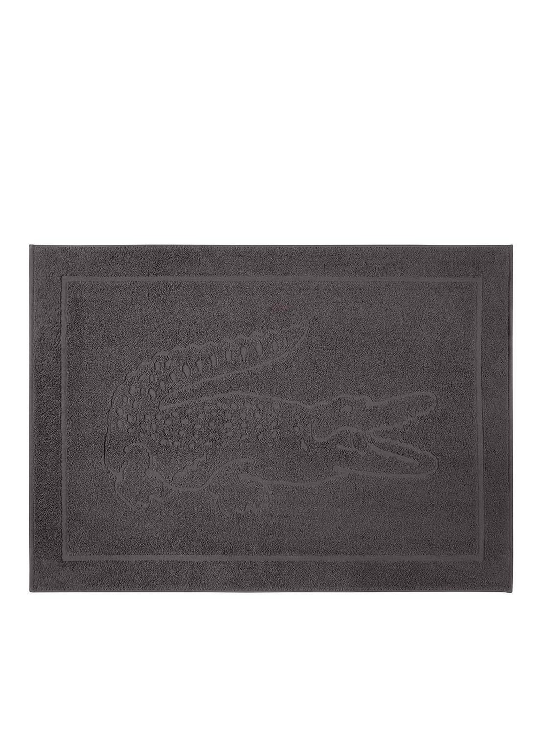 Lacoste L Lacoste badmat van  katoen 800 gr/m2 - 55 x 80 cm - voorkant antraciet