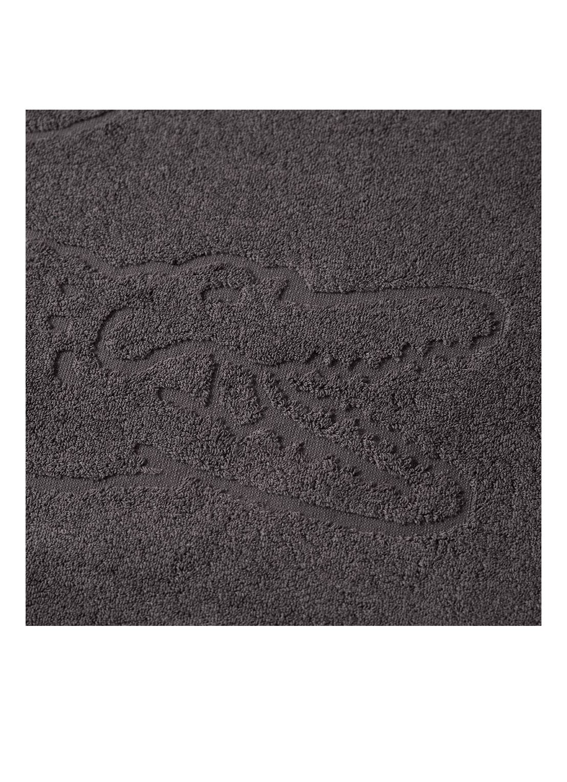 Lacoste L Lacoste badmat van  katoen 800 gr/m2 - 55 x 80 cm - voorkant 2 antraciet