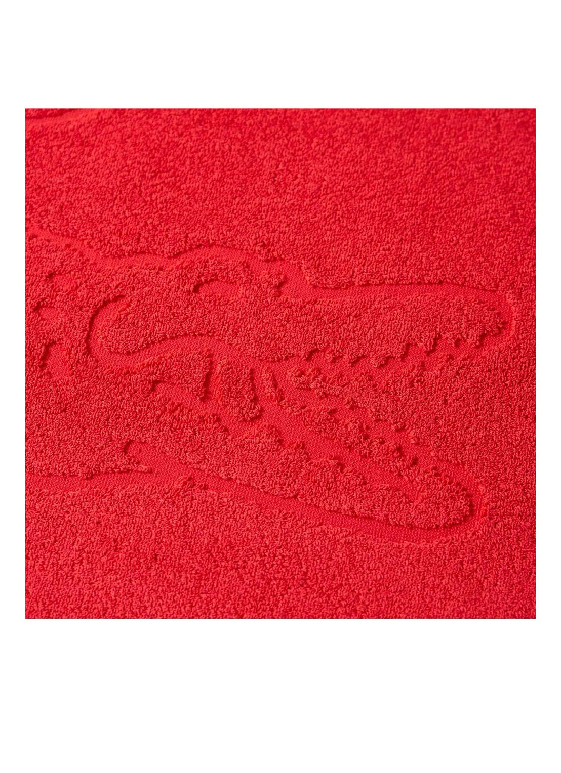 Lacoste L Lacoste badmat van  katoen 800 gr/m2 - 55 x 80 cm - voorkant 2 rood