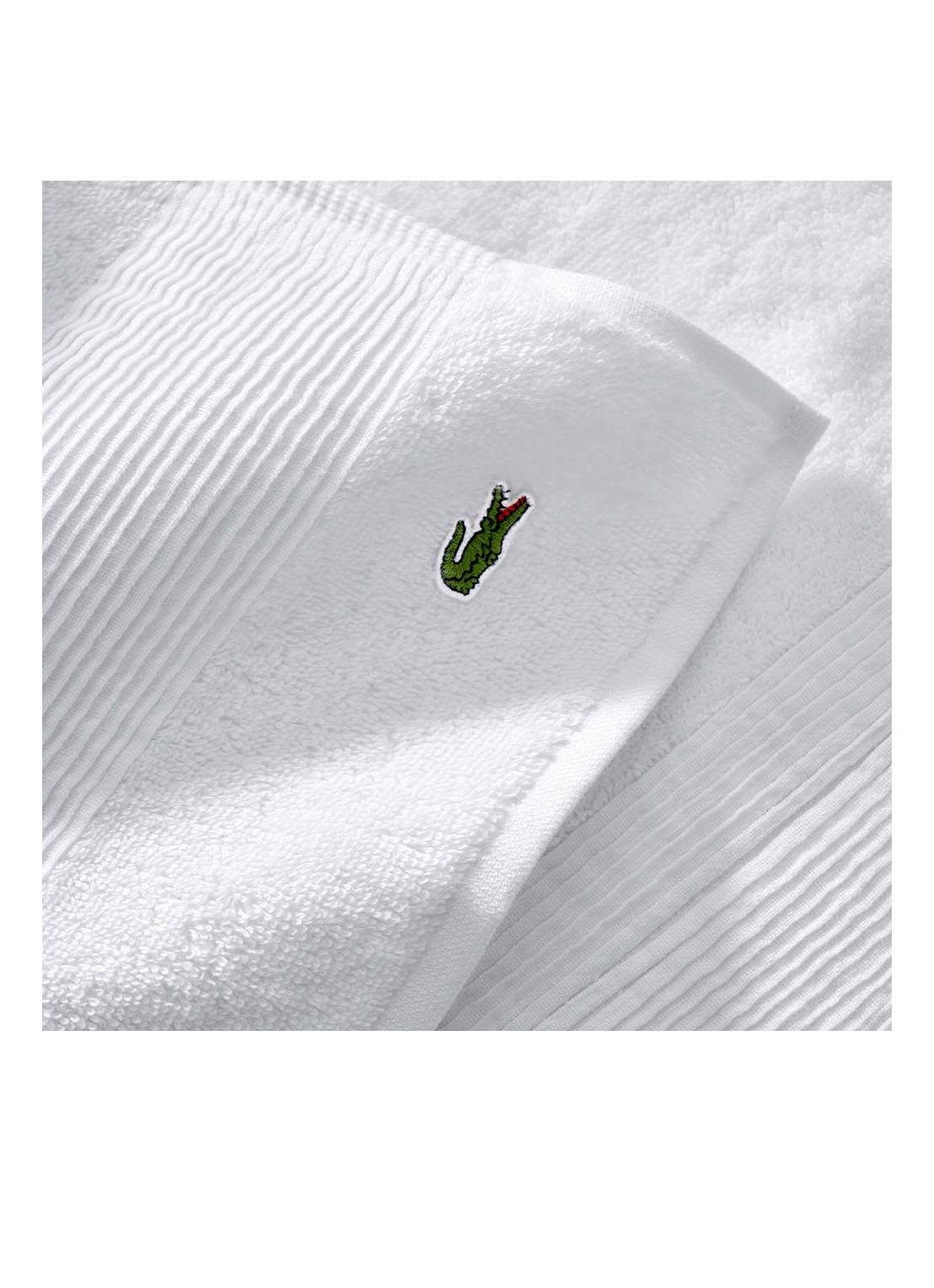 Lacoste L Lecroco badhanddoek - 600 gr/m2 - 50 x 100 cm - detail 4 wit