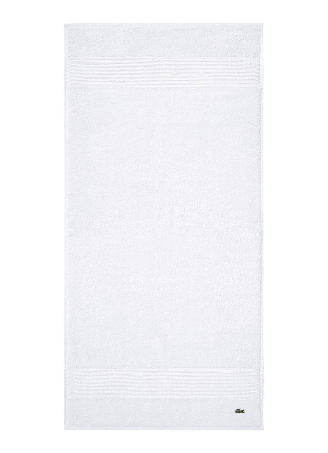 Lacoste L Lecroco badhanddoek - 600 gr/m2 - 50 x 100 cm - voorkant wit