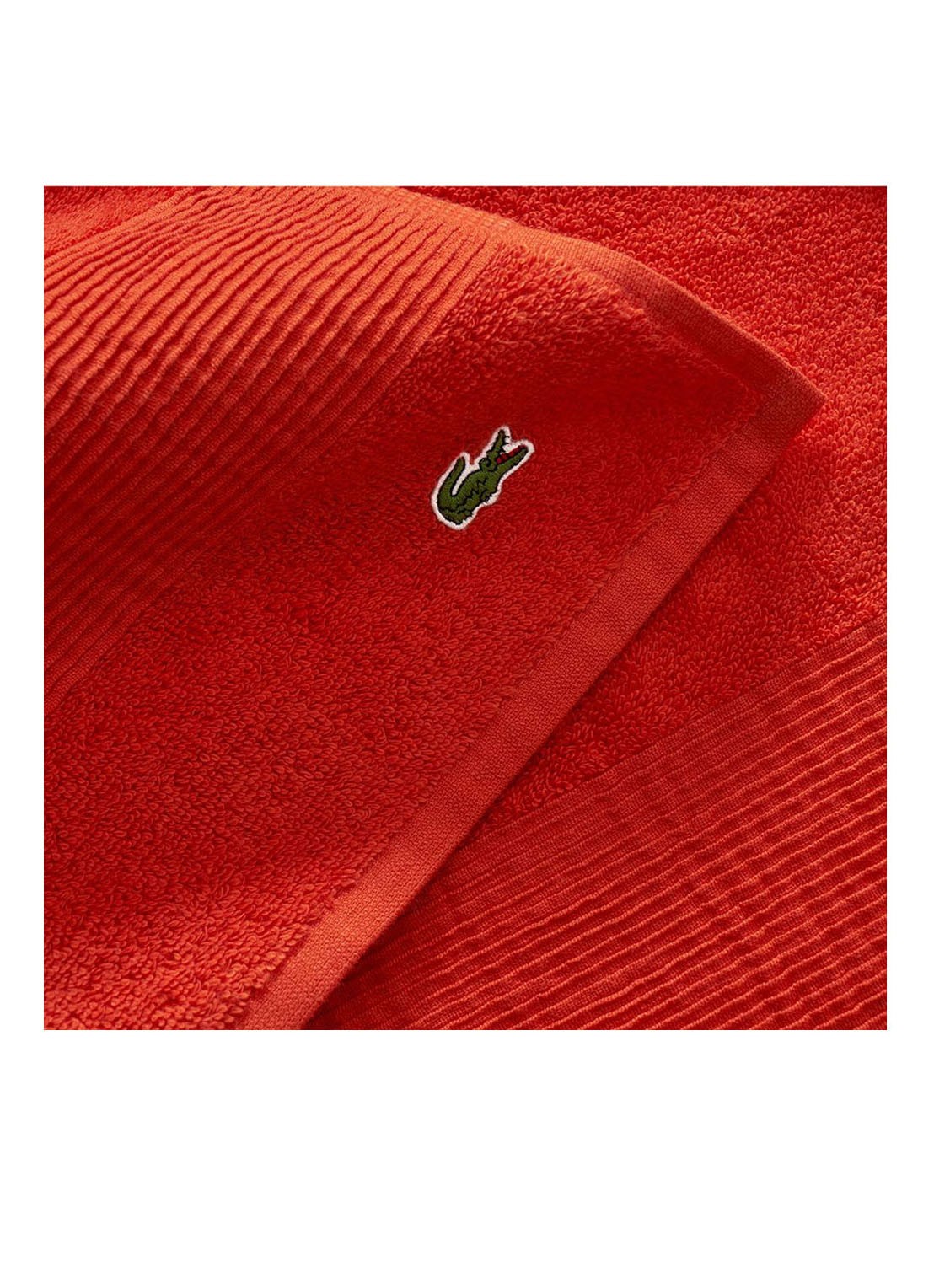 Lacoste L Lecroco badhanddoek - 600 gr/m2 - 50 x 100 cm - achterkant 3 orange