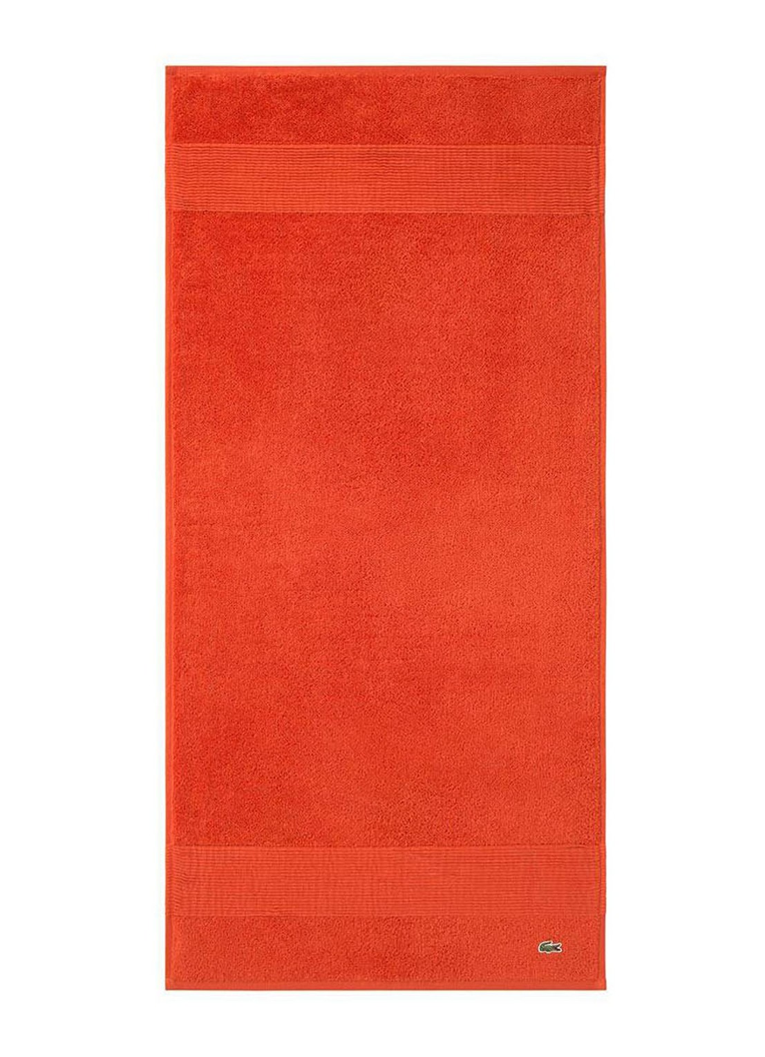 Lacoste L Lecroco badhanddoek - 600 gr/m2 - 50 x 100 cm - voorkant orange