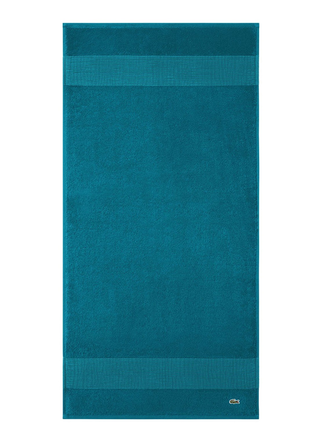 Lacoste L Lecroco badhanddoek - 600 gr/m2 - 50 x 100 cm - voorkant 2 turquoise