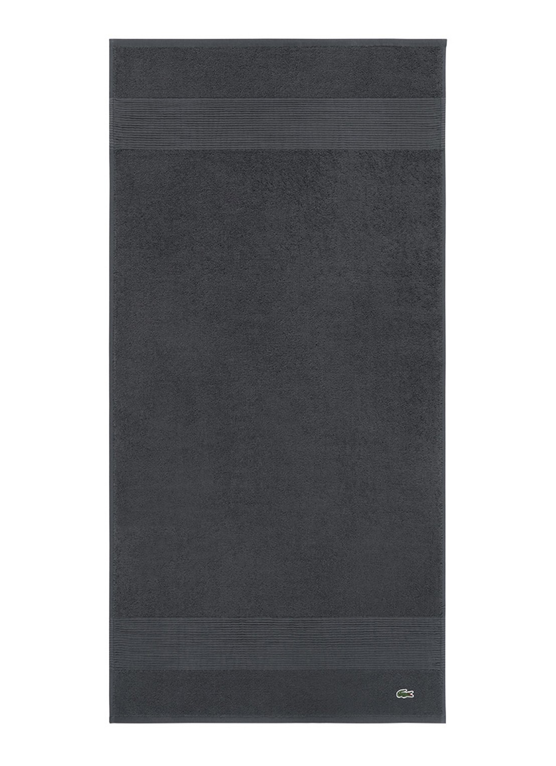 Lacoste L Lecroco badhanddoek - 600 gr/m2 - 50 x 100 cm - voorkant antraciet