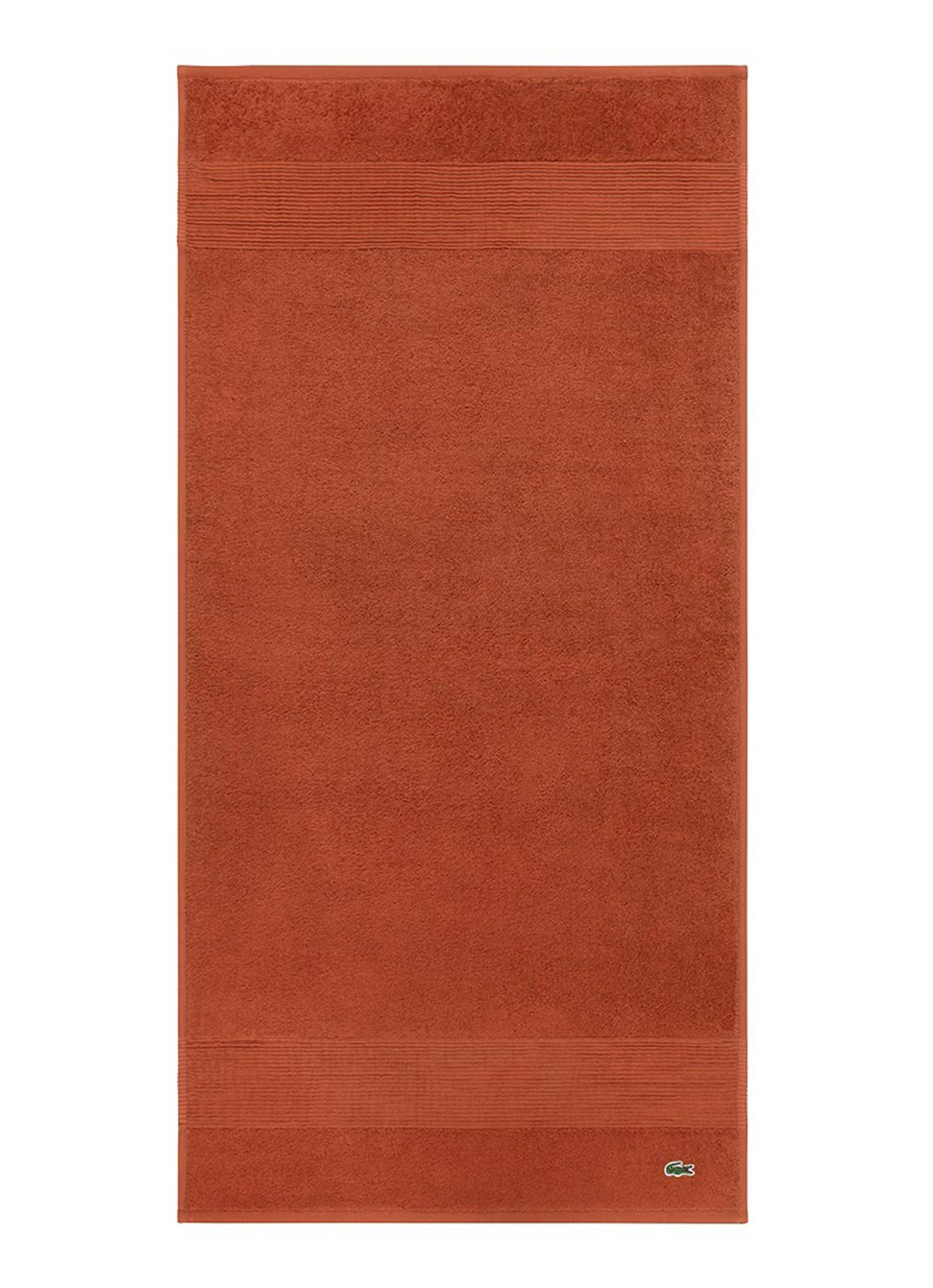 Lacoste L Lecroco badhanddoek - 600 gr/m2 - 50 x 100 cm - voorkant bruin